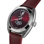 Terra Nova 35mm Jumping Hour Burgundy Leather Strap - Image 3