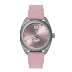Terra Nova 35mm Jumping Hour Frosted Pink Leather Strap